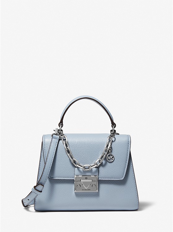 MK 35S2SNRS5L Serena Small Pebbled Leather Satchel PALE BLUE