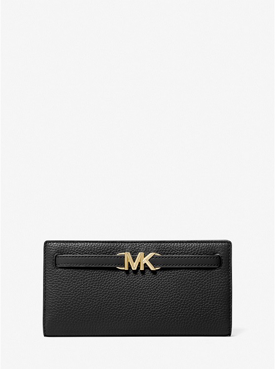 MK 35S3G6RE3L Reed Large Pebbled Leather Wallet BLACK