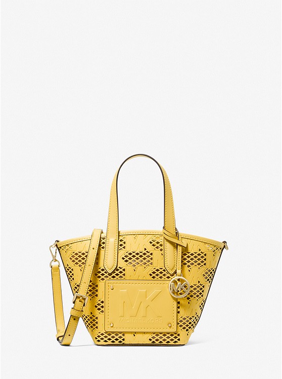 MK 35S3G7KM1L Kimber Small 2-in-1 Perforated and Embossed Faux Leather Tote Bag DAFFODIL