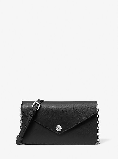 35S3STVC5L - Small Saffiano Leather Envelope Crossbody Bag BLACK