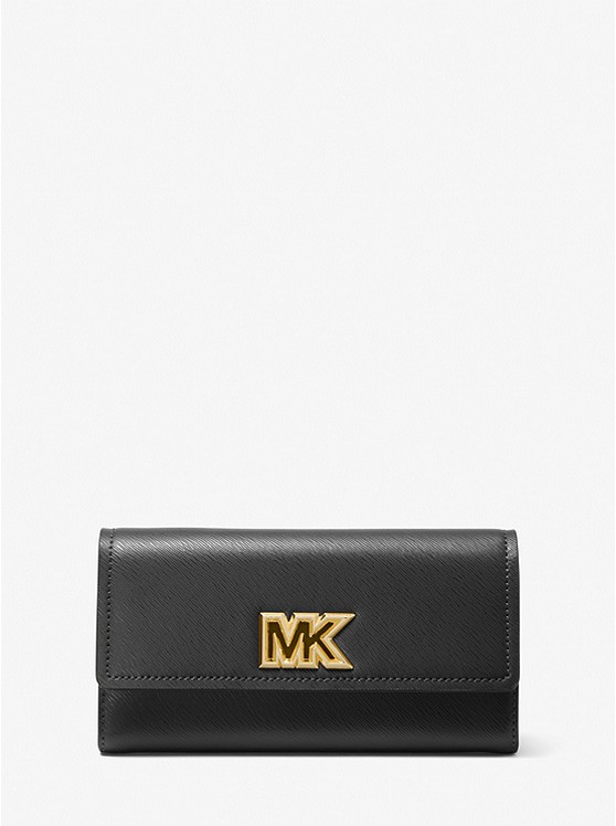 MK 35T2G8IE9L Mimi Large Saffiano Leather Bi-Fold Wallet BLACK