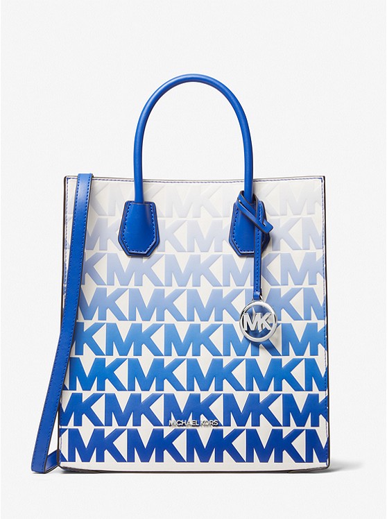 MK 35T2SM9T8Y Mercer Medium Graphic Logo Print Faux Leather Crossbody Bag ELTRC BL MLT