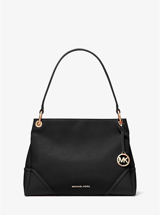 MK 35T9GNIL2L Nicole Medium Leather Shoulder Bag BLACK