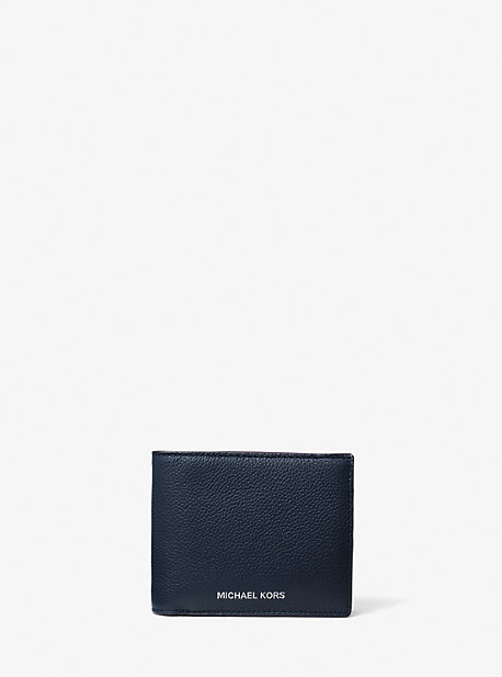 36F9LCOF2L - Cooper Pebbled Leather Billfold Wallet With Passcase NAVY