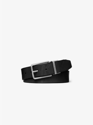 36S2LBLY9L - Reversible Leather and Logo Embossed Belt BLACK