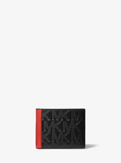 36S2LCOF1L - Cooper Logo Embossed Leather Billfold Wallet BLACK