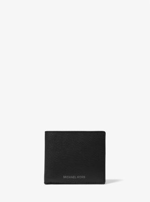 36U9LHRF6L - Harrison Crossgrain Leather Billfold Wallet with Passcase BLACK