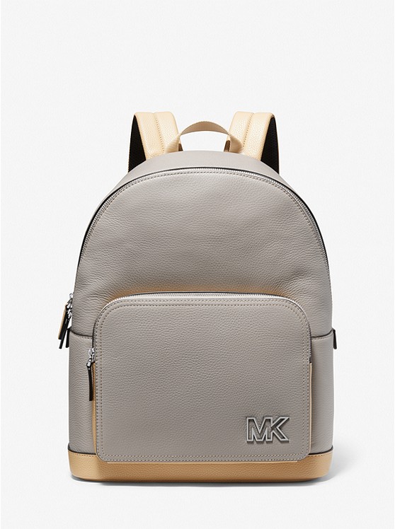 MK 37F2LCOB2E Cooper Pebbled Leather Backpack PEARL GREY