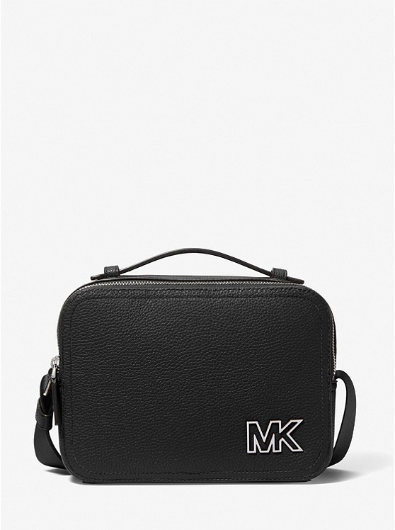 MK 37F2LCOL6L Cooper Pebbled Leather Crossbody Bag BLACK