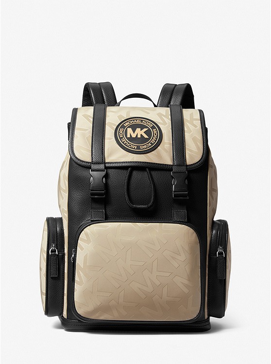 MK 37F2LKNB2V Kent Logo Jacquard Nylon Utility Backpack HEMP