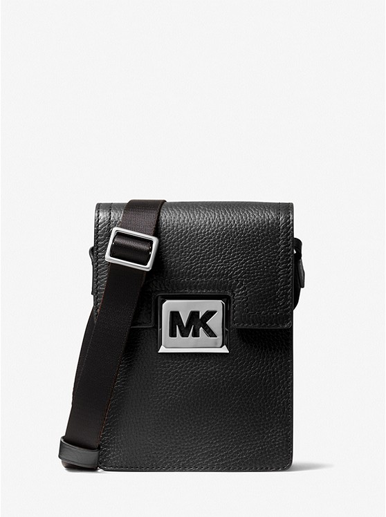 MK 37H1LCOC9L Cooper Pebbled Leather Crossbody Bag BLACK