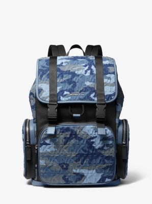 37S2LCOB2A - Cooper Printed Denim and Leather Backpack DENIM