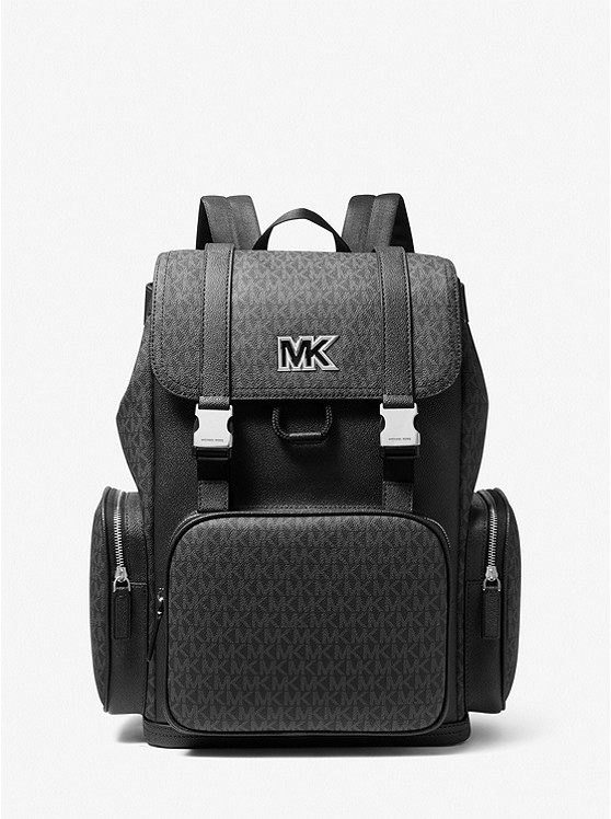 MK 37S2LCOB2B Cooper Logo and Faux Leather Backpack BLACK