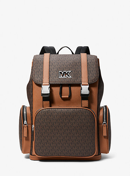37S2LCOB2B - Cooper Logo and Faux Leather Backpack BROWN