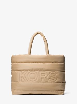 37S3MKNT3O - Kent Quilted Recycled Nylon Tote Bag CAMEL