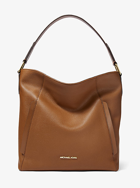 38H9CZUH7L - Evie Pebbled Leather Shoulder Bag LUGGAGE