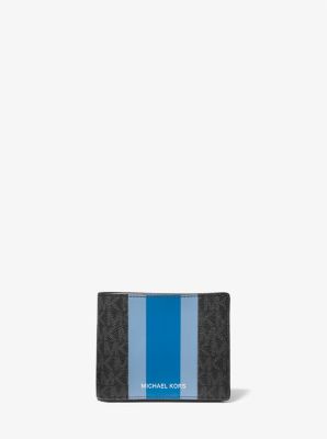 39F1LGFF2B - Logo Stripe Billfold Wallet With Passcase CHAMBRAY