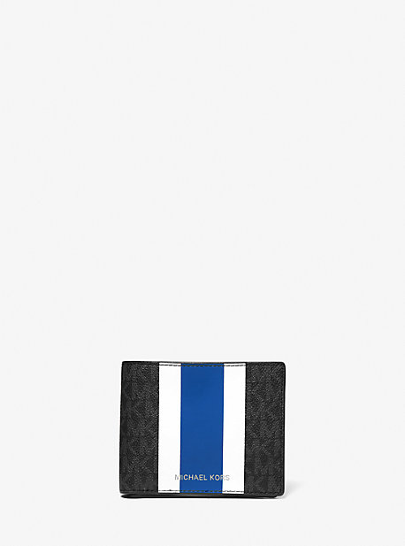 39F1LGFF2B - Logo Stripe Billfold Wallet With Passcase ELECTRIC BLUE