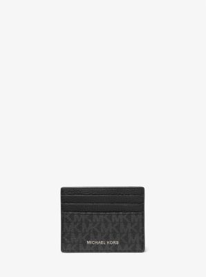 39F1LHDD2K - Hudson Logo and Crocodile Embossed Leather Tall Card Case BLACK COMBO