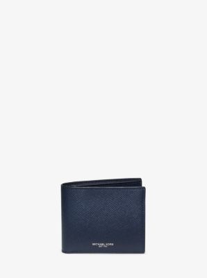 39F5LHRF2L - Harrison Crossgrain Leather Billfold Wallet With Passcase NAVY