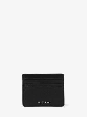 39F6LHRD2L - Harrison Crossgrain Leather Tall Card Case BLACK