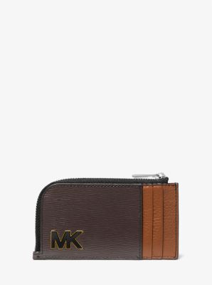 39H1LHDE6U - Hudson Two-Tone Leather Zip-Around Card Case BROWN