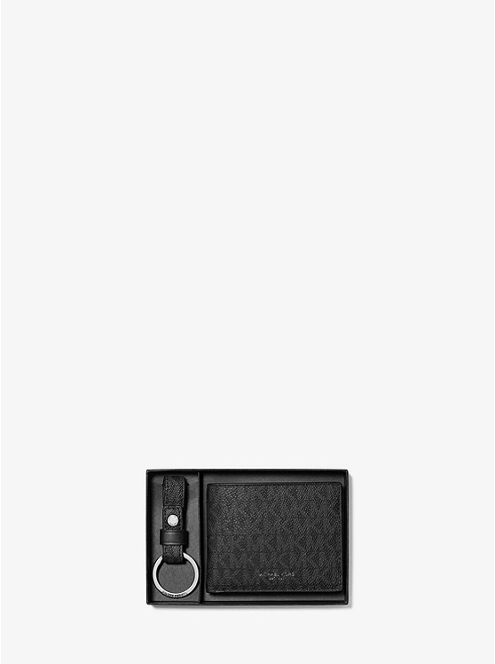 MK 39H9LGFN5U Logo Slim Billfold Wallet With Keychain BLACK