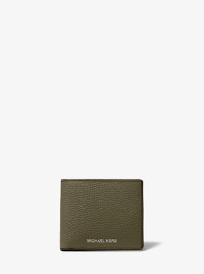 39S0LHDF1L - Hudson Pebbled Leather Slim Billfold Wallet OLIVE