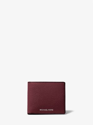39S0LHDF1L - Hudson Pebbled Leather Slim Billfold Wallet MERLOT