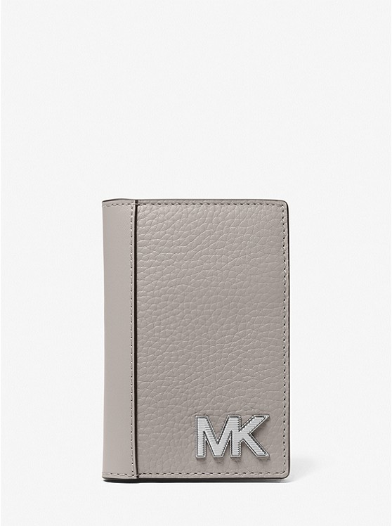MK 39S3LYTD1L Hudson Pebbled Leather Card Case PEARL GREY