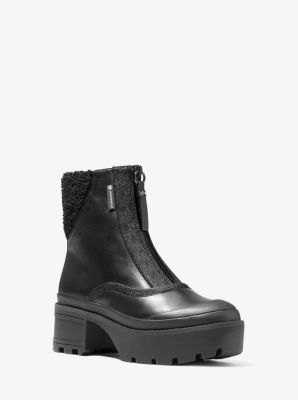 40F0CHFE7L - Channing Leather and Sherpa Boot BLACK
