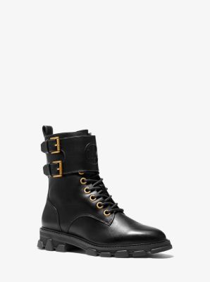 40F0RIFB6L - Ridley Leather Combat Boot BLACK
