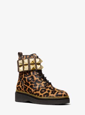 40F1HSFE5H - Haskell Studded Printed Calf Hair Combat Boot BUTTERSCOTCH