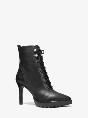 40F1KYME8L - Kyle Leather Lace-Up Boot BLACK