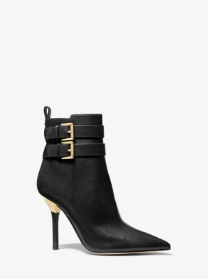40F2AMHE6L - Amal Leather Ankle Boot BLACK