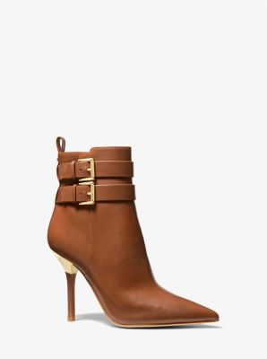 40F2AMHE6L - Amal Leather Ankle Boot LUGGAGE