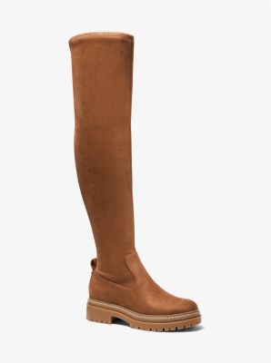 40F2CYFB5S - Cyrus Faux Stretch Suede Over-The-Knee Boot LUGGAGE