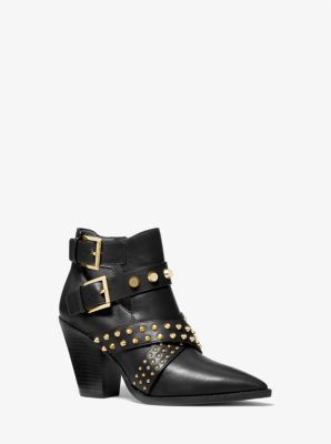 40F2DOHE2L - Dover Astor Stud Leather Ankle Boot BLACK