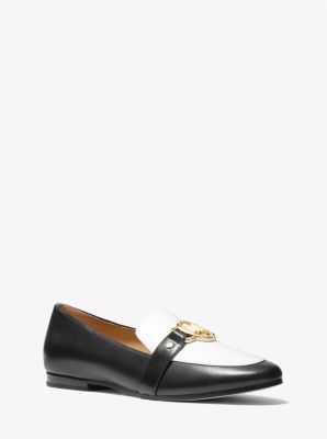 40F2ROFP2L - Rory Two-Tone Leather Loafer BLACK/WHITE