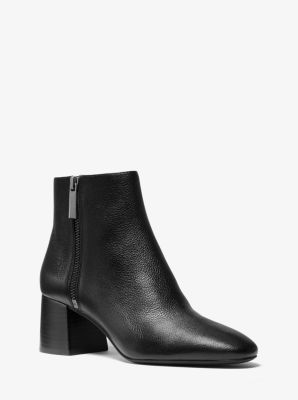 40F9ALME6L - Alane Pebbled Leather Ankle Boot BLACK