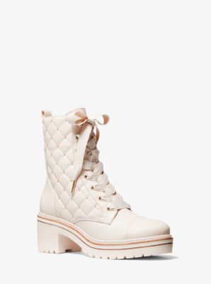 40R0TDME5L - Tilda Quilted Leather Combat Boot LT CREAM