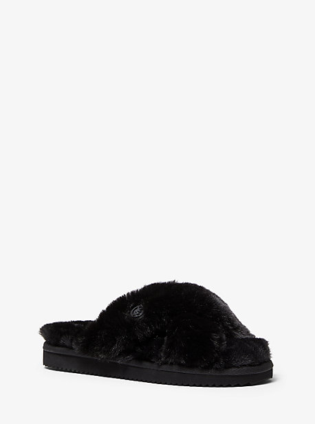 40R1LAFP1D - Lala Faux Fur Slide Sandal BLACK
