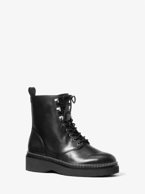 40R2HSFE8L - Haskell Leather Combat Boot BLACK
