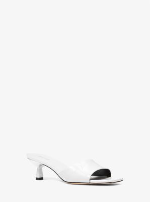 40R3AMMS1A - Amal Patent Leather Kitten Sandal OPTIC WHITE