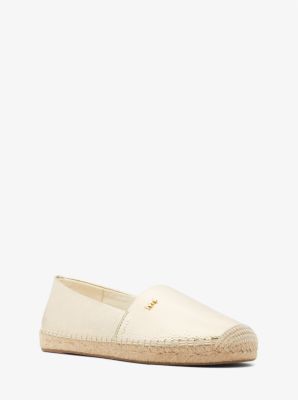 40R3KNFP1M - Kendrick Metallic Faux Pebbled Leather Espadrille PALE GOLD