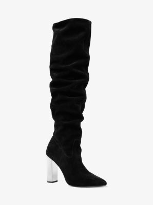 40R9PAHB5S - Paloma Suede Over-the-Knee Boot BLACK