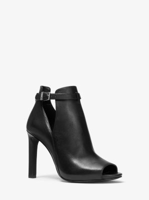 40T0LAHS1L - Lawson Leather Open-Toe Ankle Boot BLACK
