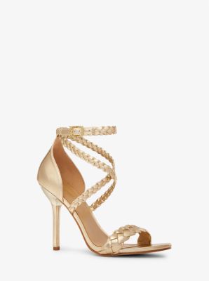 40T2ATHS3L - Astrid Braided Metallic Faux Leather Sandal PALE GOLD