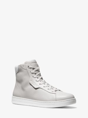 42F2KEFP5L - Keating Pebbled Leather High-Top Sneaker ALUMINUM
