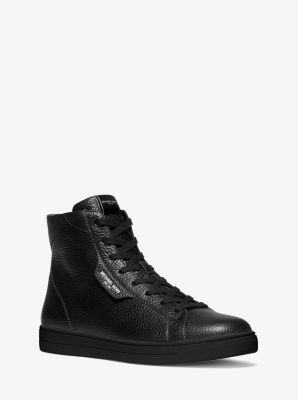 42F9KEFE1L - Keating Pebbled Leather High-Top Sneaker BLACK